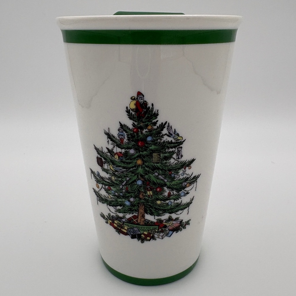 Spode Ceramic Christmas Tree Travel Mug with Lid